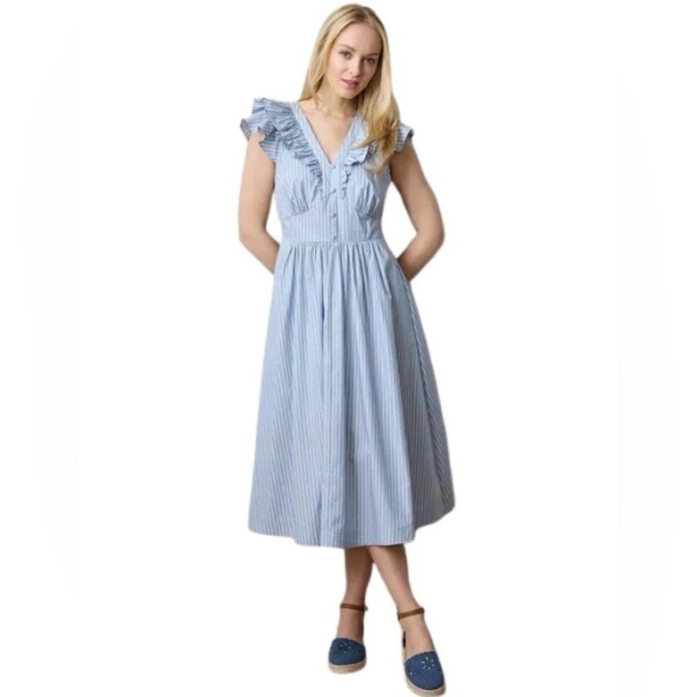 Lauren Conrad V-Neck Button Front Midi Dress